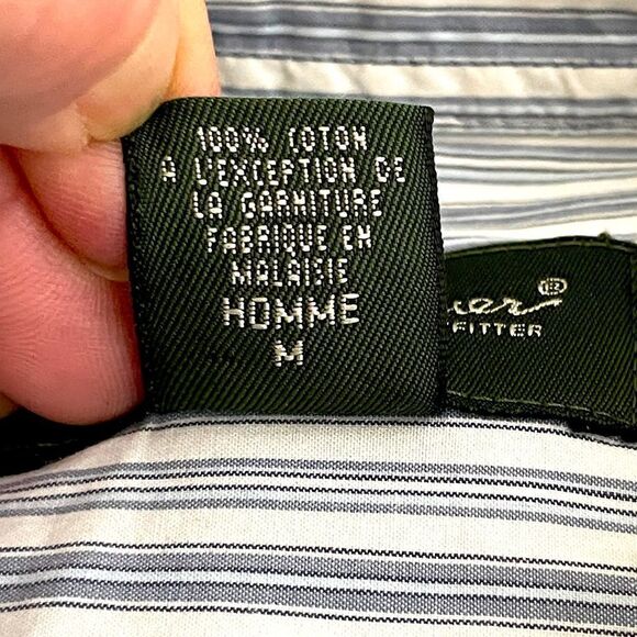 Eddie Bauer Mens Cotton Striped Button Down Shirt Size Medium - Picture 4 of 6